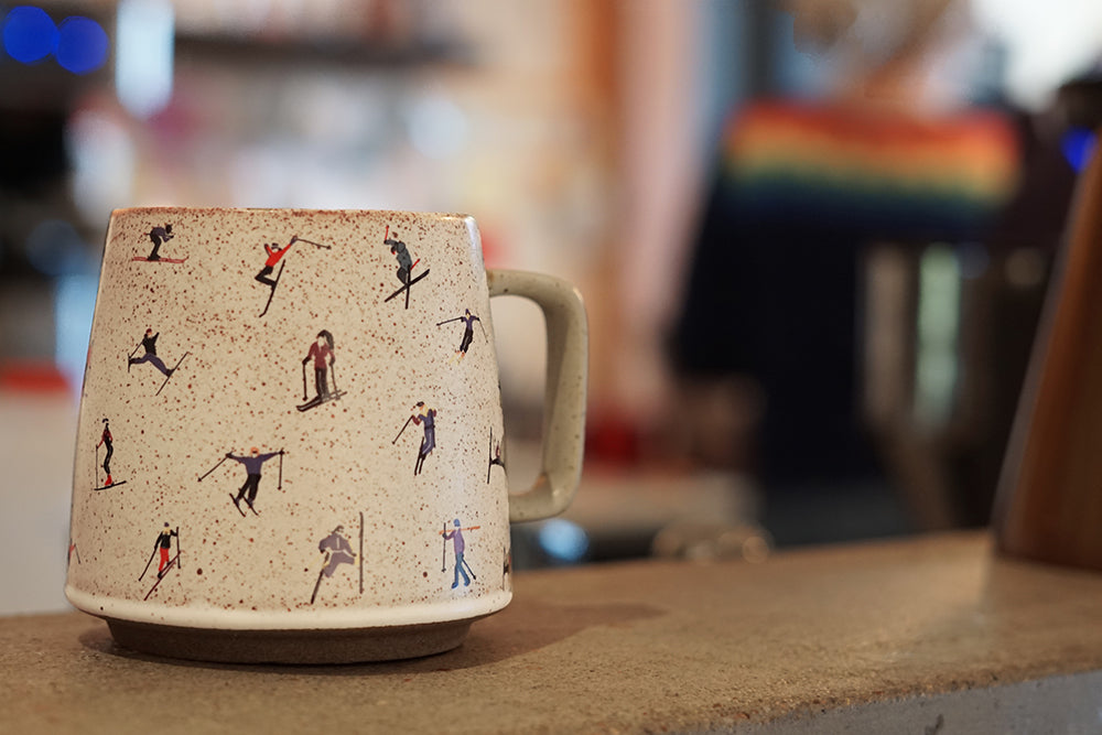 Ski Adventure Stoneware Mug: Embrace the Slopes – Artsy Em's Designs