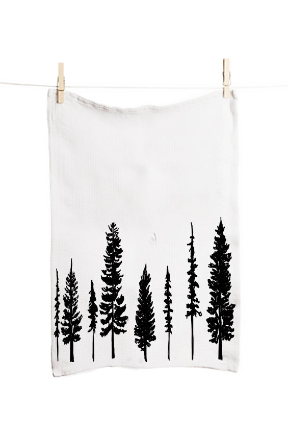 Nature & Forest Inspired Green Organic Cotton Tea Towel